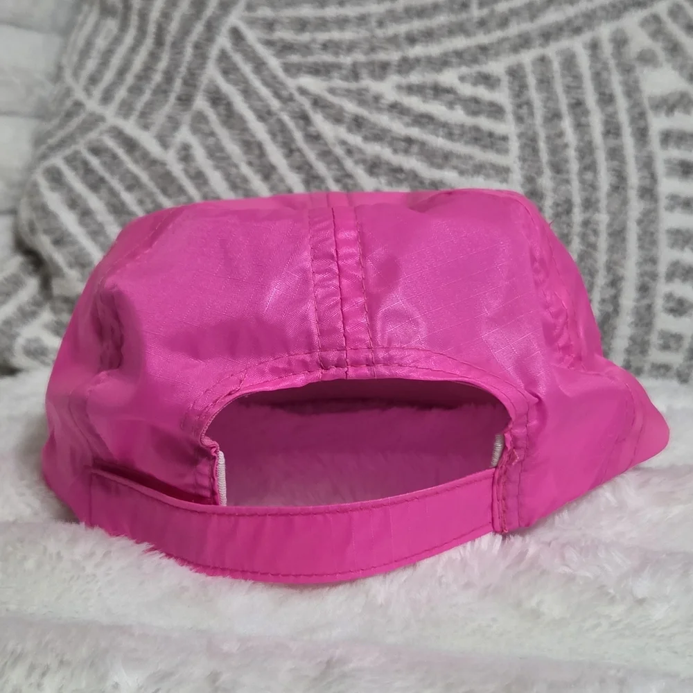Rare Vintage‎ Ray-Ban Neon Pink Satin Baseball Cap Bump Bonnets Ski Headwear